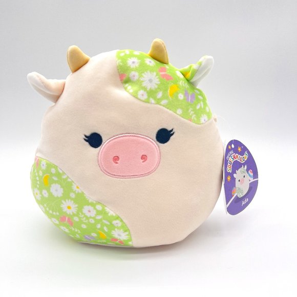 NWT 🥀 8" Ada the Floral Patterned Easter Cow Squishmallow - Picture 1 of 8